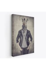 Zebra Kafalı İnsan Kanvas Tablo-4982