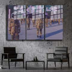 Ünlü Ressamlar ve Yapıtları Modern Yaşam Alanları İçin 3'lü Dikey Cam Tablo 897