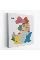 Van İli ve İlçeler Haritası Dekoratif Kanvas Tablo 1479