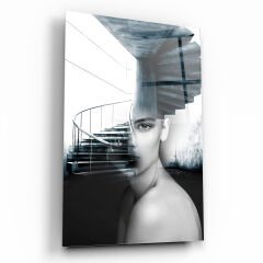 Kadın Silüeti Cam Tablo Özel Tasarım Ofis, Mutfak Çocuk Odası, Salon Dekorasyon