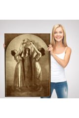 Şabat Ayinin de Dans Eden Kadınlar Dekoratif Duvar Tablosu Halloween -6385