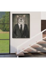 Köpek Kafalı İnsan Kanvas Tablo-4991