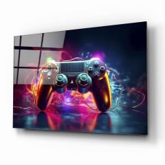 Gamer Oyun Konsolu Cam Tablo Özel Tasarım Ofis, Mutfak Çocuk Odası, Salon Dekorasyon