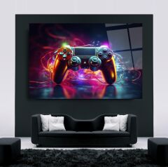 Gamer Oyun Konsolu Cam Tablo Özel Tasarım Ofis, Mutfak Çocuk Odası, Salon Dekorasyon