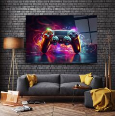 Gamer Oyun Konsolu Cam Tablo Özel Tasarım Ofis, Mutfak Çocuk Odası, Salon Dekorasyon