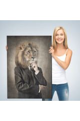 Aslan Kafalı İnsan Kanvas Tablo-4993