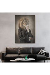 Aslan Kafalı İnsan Kanvas Tablo-4993