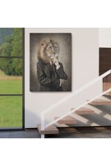 Aslan Kafalı İnsan Kanvas Tablo-4993