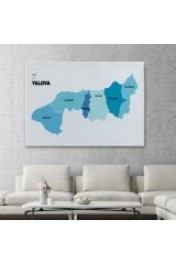Yalova İli ve İlçeler Haritası Dekoratif Kanvas Tablo 1483