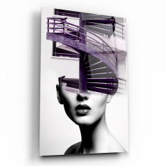 Kadın Silüeti Cam Tablo Özel Tasarım Ofis, Mutfak Çocuk Odası, Salon Dekorasyon