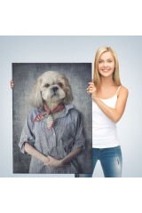 Köpek Kafalı İnsan Kanvas Tablo-4998