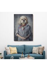 Köpek Kafalı İnsan Kanvas Tablo-4998