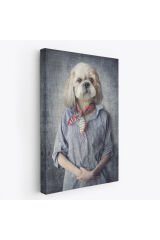 Köpek Kafalı İnsan Kanvas Tablo-4998