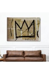 Jean Michel Basquiat Notlar ve Taç Eseri Kanvas Tablo-5001