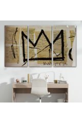 Jean Michel Basquiat Notlar ve Taç Eseri Kanvas Tablo-5001