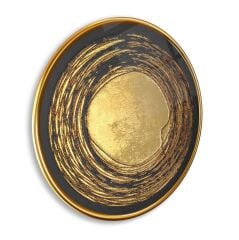 Gold Desen Yuvarlak Cam Tablo | Hediyelik, Dekoratif, Ofis, Mutfak