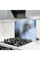 Disegno Cam Ocak Arkası Koruyucu | Kar Tanesi Desenli