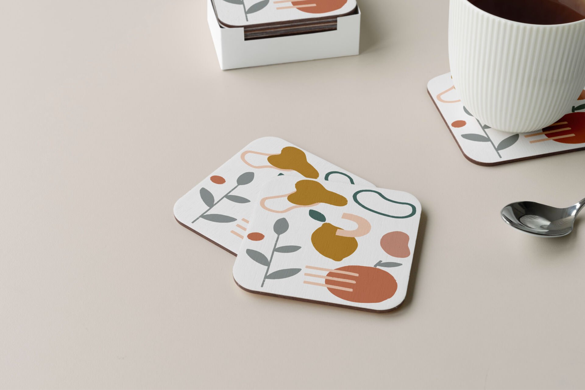 Dekoratif Bardak Altlığı Minimal Desen 242