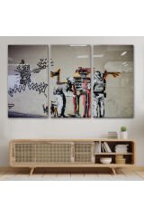 Bansky Grafitiyi Arayan Polisler Kanvas Tablo-5018