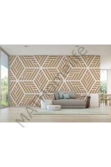Pastel Renkli Geometrik Desenli Duvar Kağıdı-5781