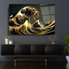 Dalga Cam Tablo Özel Tasarım Ofis, Mutfak Çocuk Odası, Salon Dekorasyon