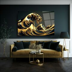 Dalga Cam Tablo Özel Tasarım Ofis, Mutfak Çocuk Odası, Salon Dekorasyon