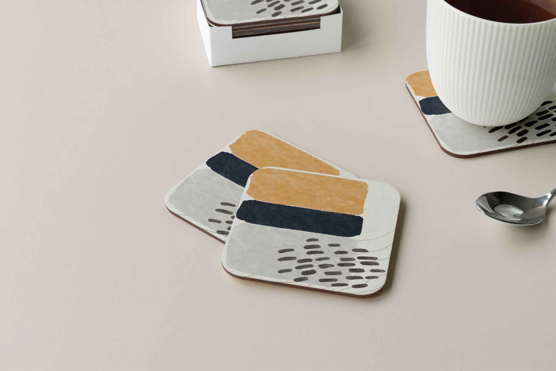 Dekoratif Bardak Altlığı Minimal Desen 247