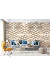 Pastel Renkli Geometrik Desenli Duvar Kağıdı-5784