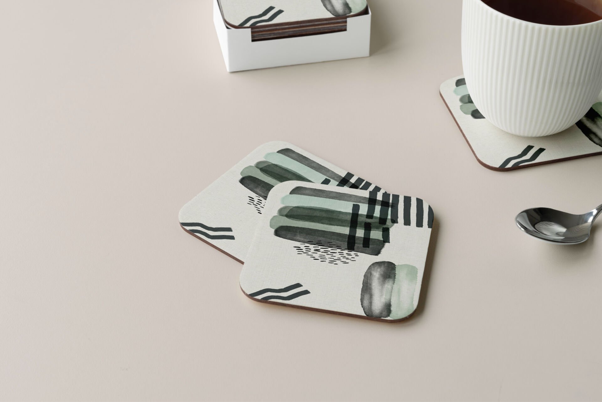 Dekoratif Bardak Altlığı Minimal Desen 248