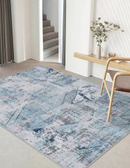 Vintage Desenli Halı, Pamuk Dokuma Pamuklu Taban Dekoratif Halı Kilim 59 - 60 x 100