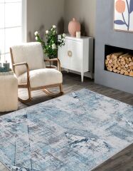 Vintage Desenli Halı, Pamuk Dokuma Pamuklu Taban Dekoratif Halı Kilim 59 - 60 x 100