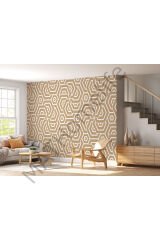 Pastel Renkli Geometrik Desenli Duvar Kağıdı-5786