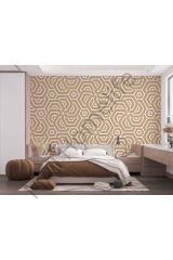 Pastel Renkli Geometrik Desenli Duvar Kağıdı-5786
