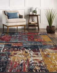 Vintage Desenli Halı, Pamuk Dokuma Pamuklu Taban Dekoratif Halı Kilim 60 - 60 x 100