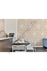 Pastel Renkli Geometrik Desenli Duvar Kağıdı-5787