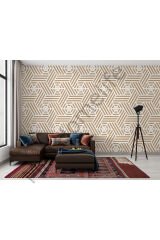 Pastel Renkli Geometrik Desenli Duvar Kağıdı-5787
