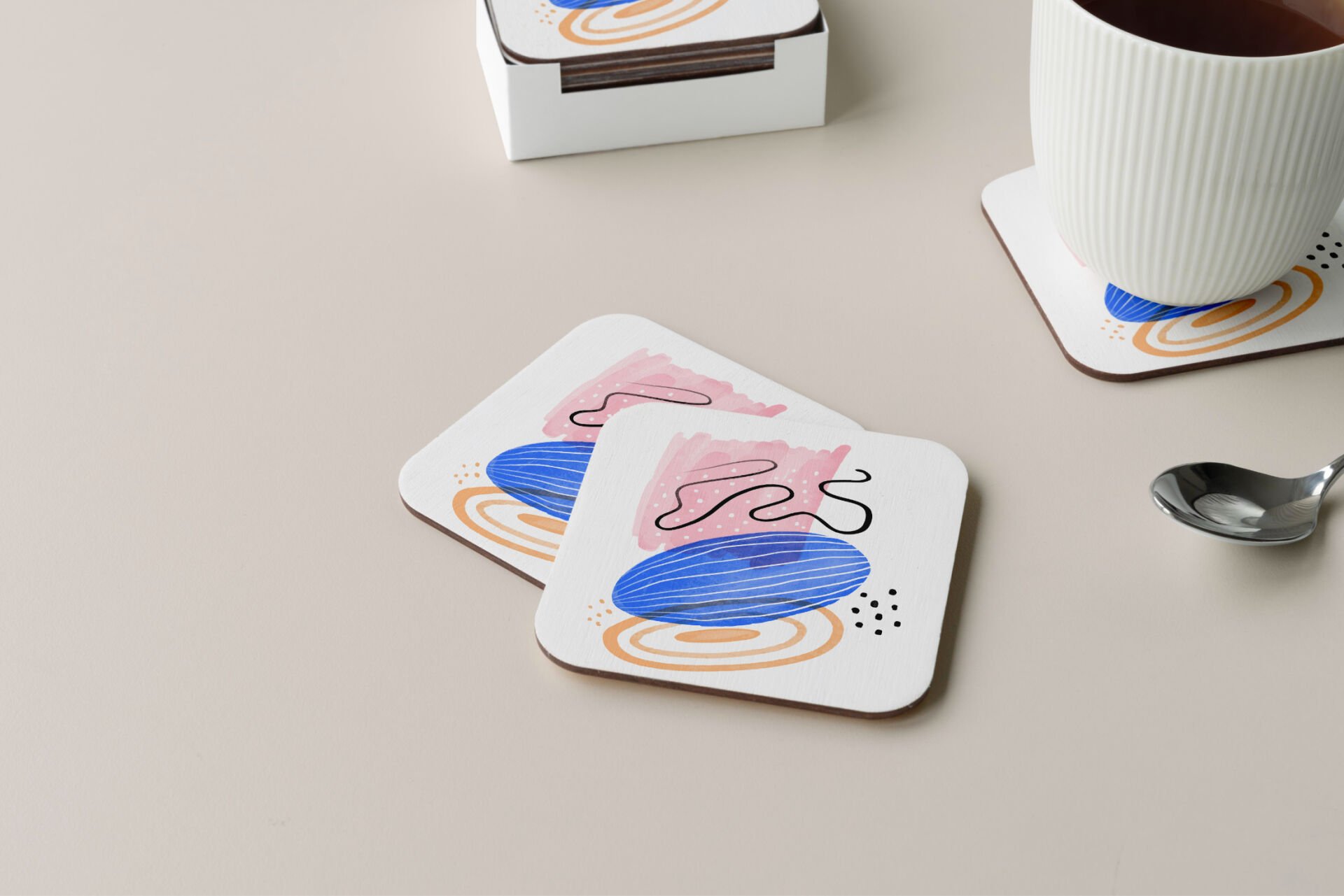 Dekoratif Bardak Altlığı Minimal Desen 255