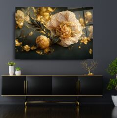 Çiçek Cam Tablo Özel Tasarım Ofis, Mutfak Çocuk Odası, Salon Dekorasyon