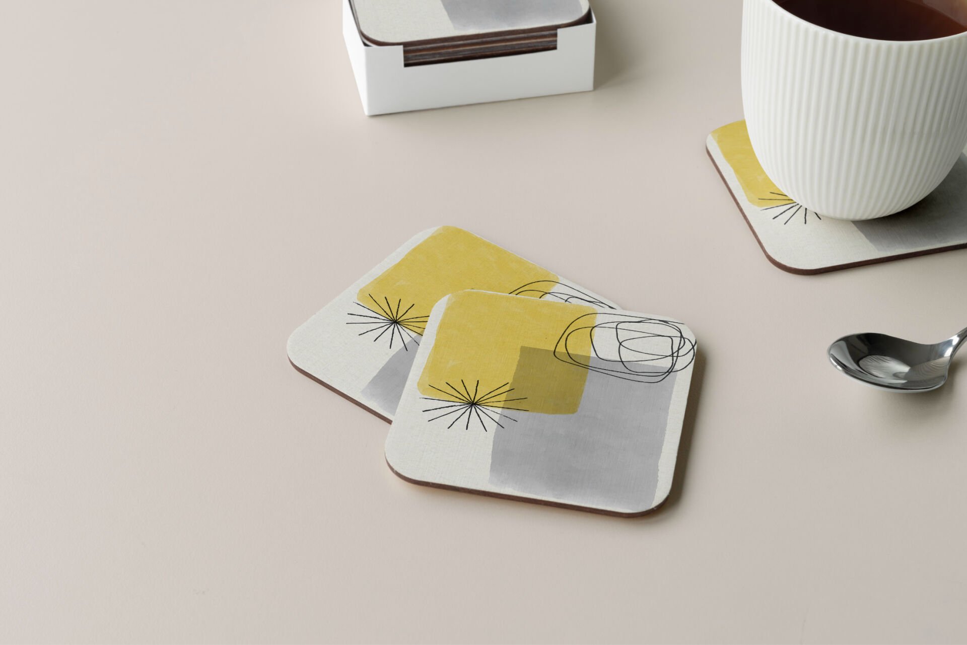 Dekoratif Bardak Altlığı Minimal Desen 261
