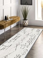 Vintage Desenli Halı, Pamuk Dokuma Pamuklu Taban Dekoratif Halı Kilim 73 - 60 x 100