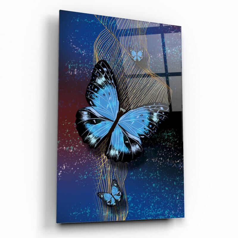 Kelebek Cam Tablo Özel Tasarım Ofis, Mutfak Çocuk Odası, Salon Dekorasyon