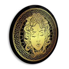 Medusa Yuvarlak Cam Tablo | Hediyelik, Dekoratif, Ofis, Mutfak