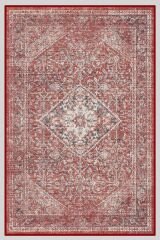 Vintage Desenli Halı, Pamuk Dokuma Pamuklu Taban Dekoratif Halı Kilim 83 - 60 x 100