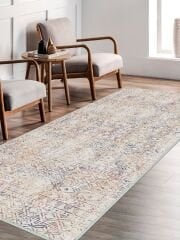 Vintage Desenli Halı, Pamuk Dokuma Pamuklu Taban Dekoratif Halı Kilim 86 - 60 x 100