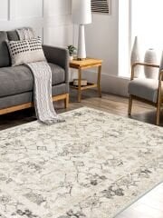Vintage Desenli Halı, Pamuk Dokuma Pamuklu Taban Dekoratif Halı Kilim 87 - 60 x 100