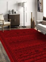 Vintage Desenli Halı, Pamuk Dokuma Pamuklu Taban Dekoratif Halı Kilim 90 - 60 x 100