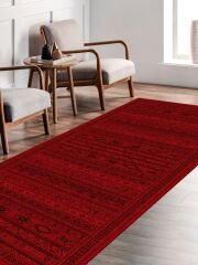 Vintage Desenli Halı, Pamuk Dokuma Pamuklu Taban Dekoratif Halı Kilim 90 - 60 x 100