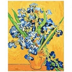 Kanvas Van Gogh Süsen Sayılarla Boyama Seti Kasnaklı