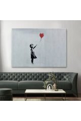 Banksy Kırmızı Balonu Uçup Giden Kız Kanvas Tablosu-5059