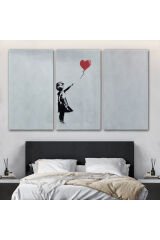 Banksy Kırmızı Balonu Uçup Giden Kız Kanvas Tablosu-5059